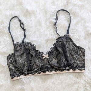 The Body by Elle Macpherson Black Sheer Unpadded Underwire Bra Size 34D